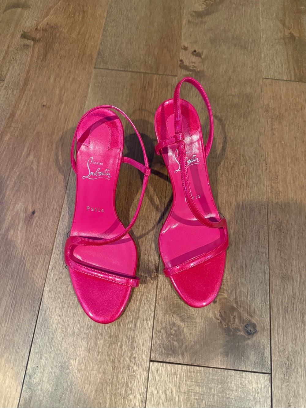 Christian Louboutin Hot Pink Strappy Slingback Sandals